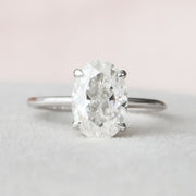 Oval Cut Moissanite Engagement Ring 4 Prongs